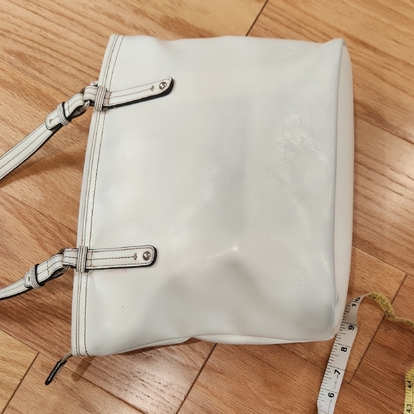 Nine West White Structured Tote with Silver Hardware - Picture 11 of 17